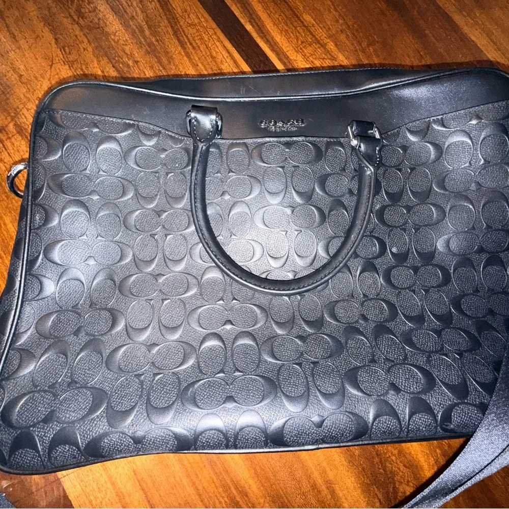 Coach Black Leather heavy duty briefcase Bag